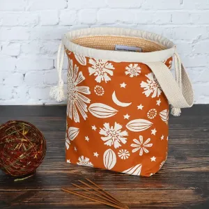 Small Drawstring Project Bag with Handle