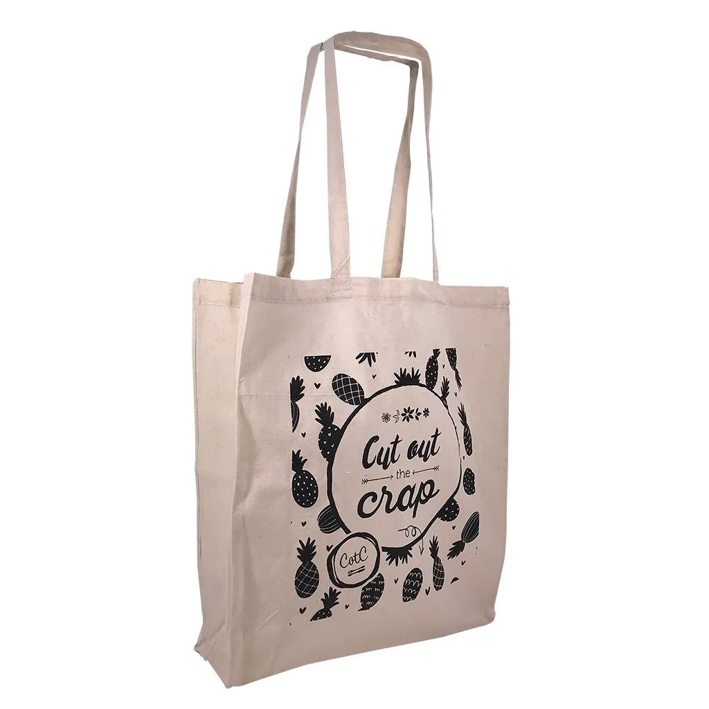 Stock Calico Shopping Bag with Gusset(SCB-06D)