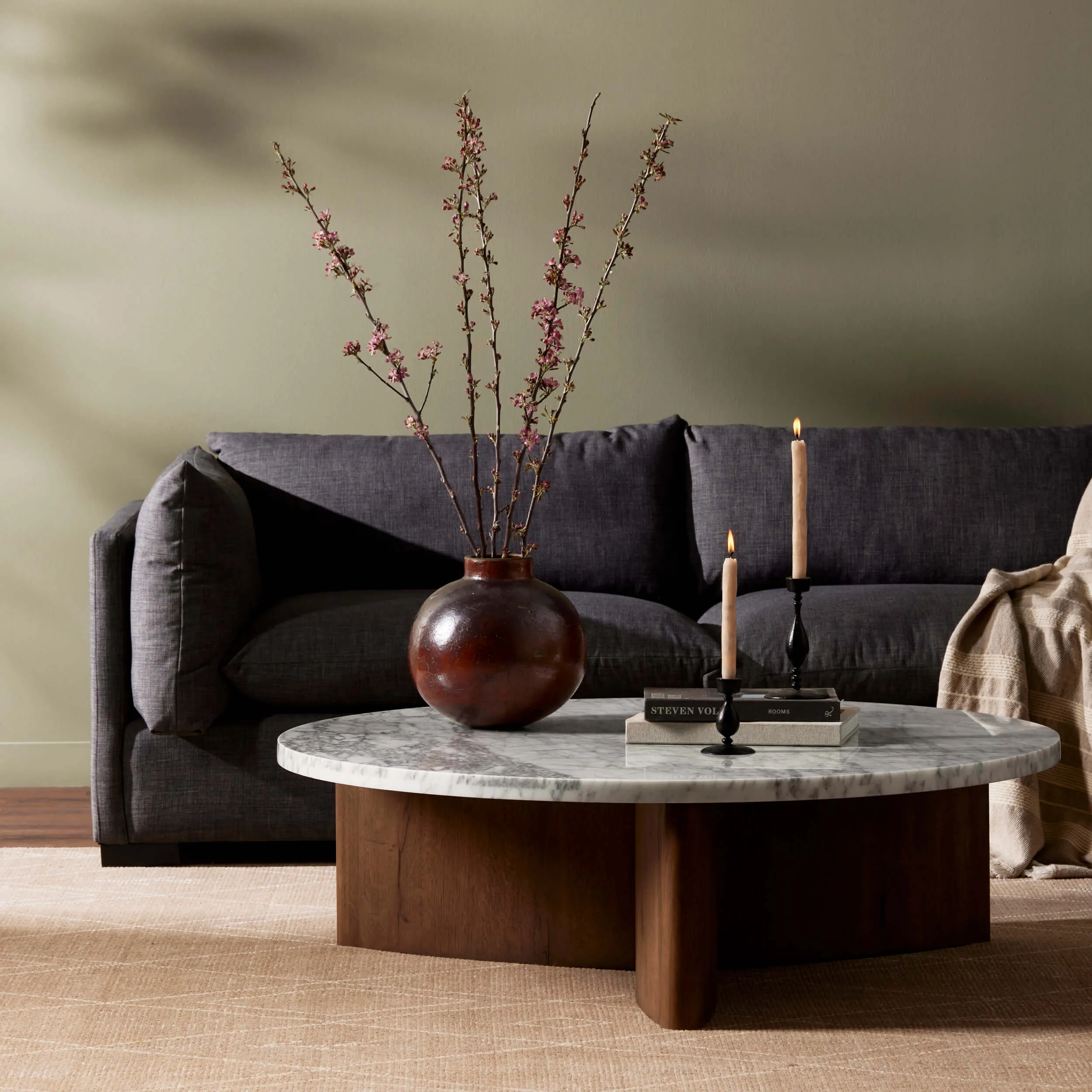 Toli Coffee Table, Italian White/Rustic Fawn