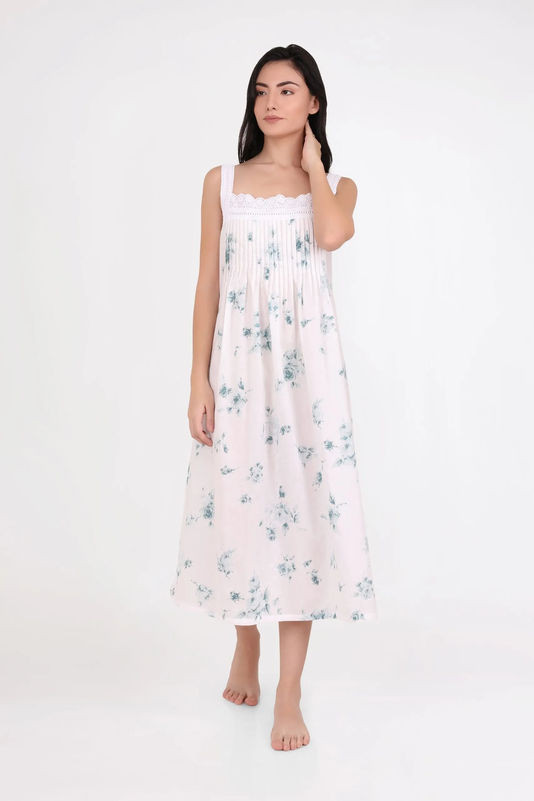 Tucked Strappy Nightie Floral 3