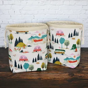 Vintage Camper Drawstring Project Bag