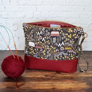 Vintage Camper Project Bag with Pockets