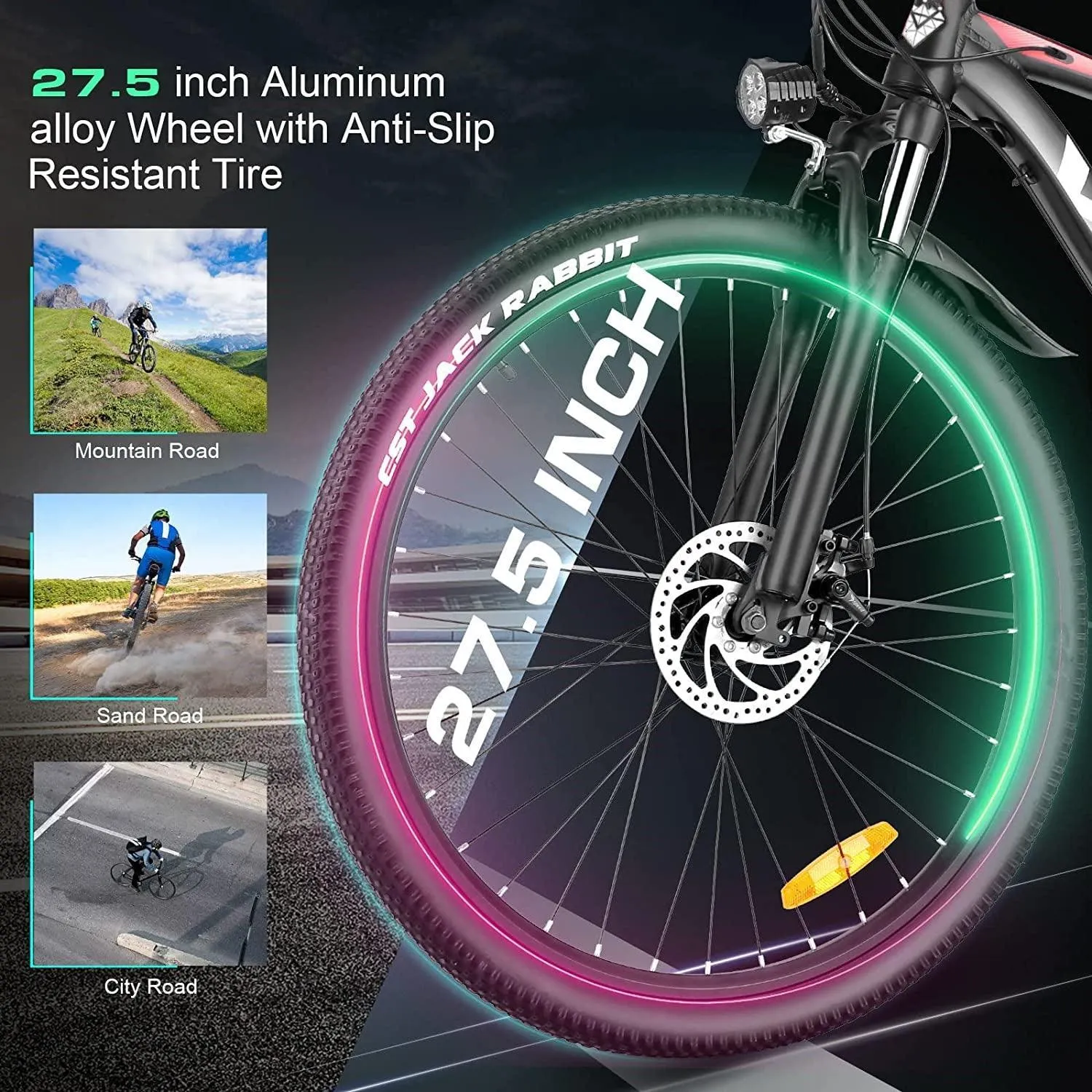 VIVI H7UL 27.5" High-Step Off Road Electric Mountain Bike UL2849 Certified