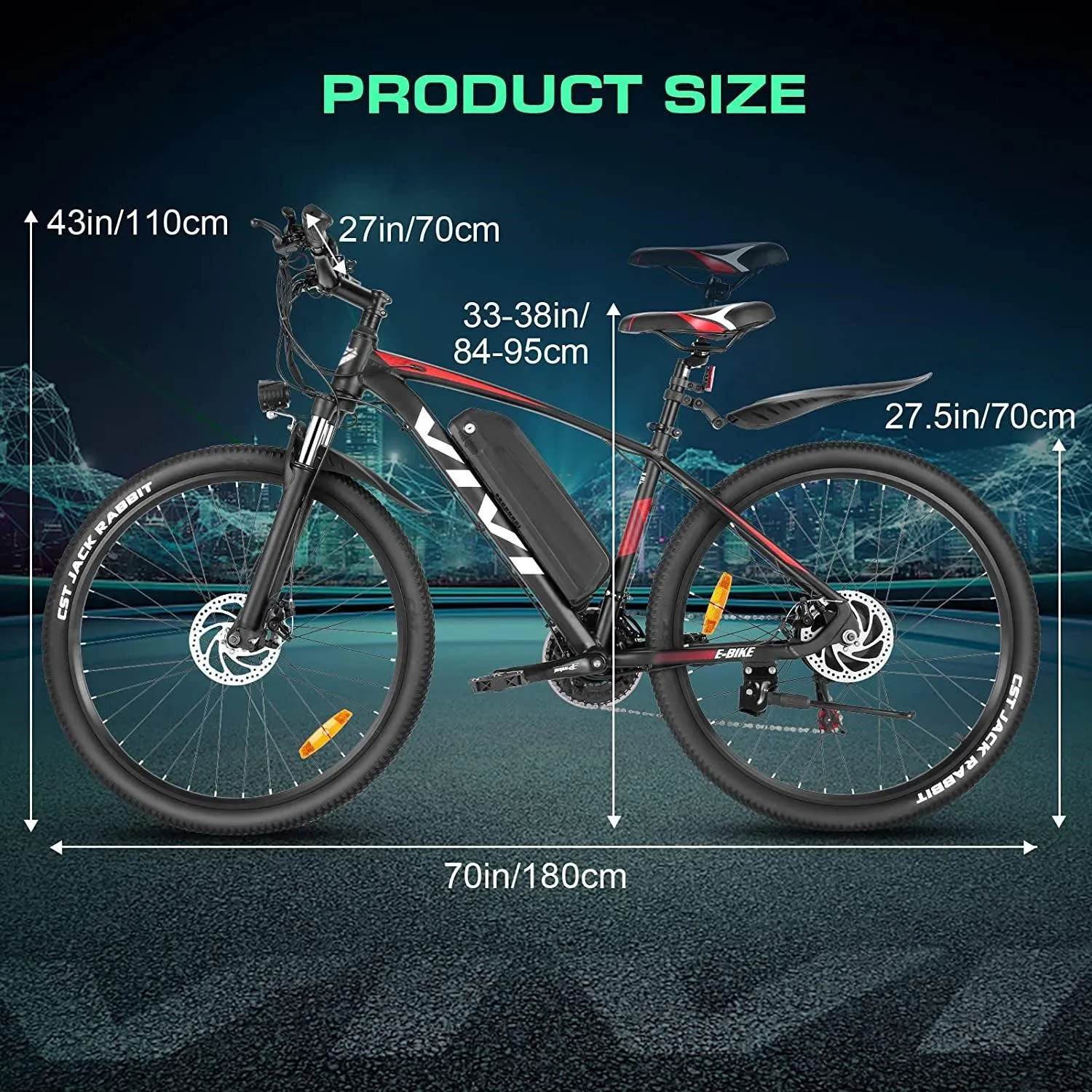 VIVI H7UL 27.5" High-Step Off Road Electric Mountain Bike UL2849 Certified