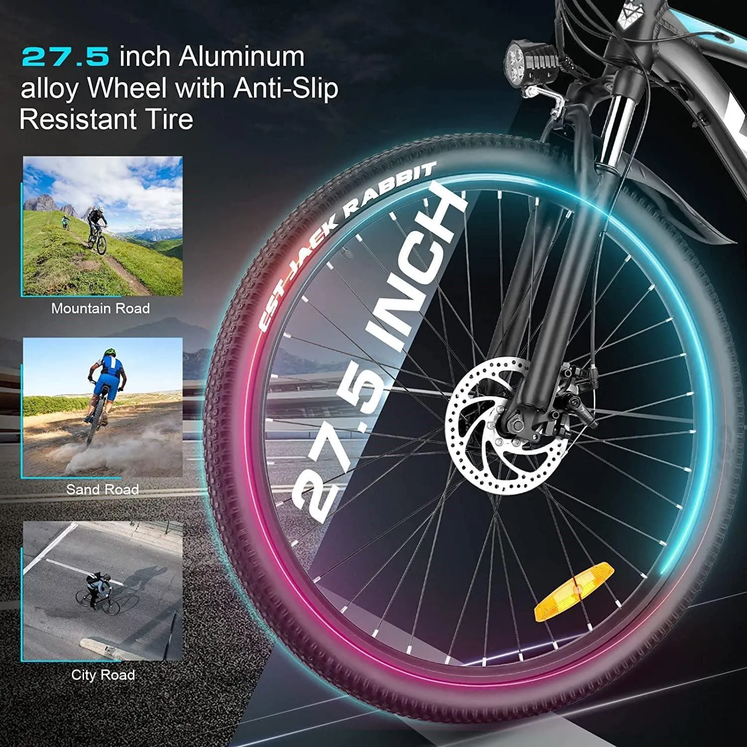 VIVI H7UL 27.5" High-Step Off Road Electric Mountain Bike UL2849 Certified