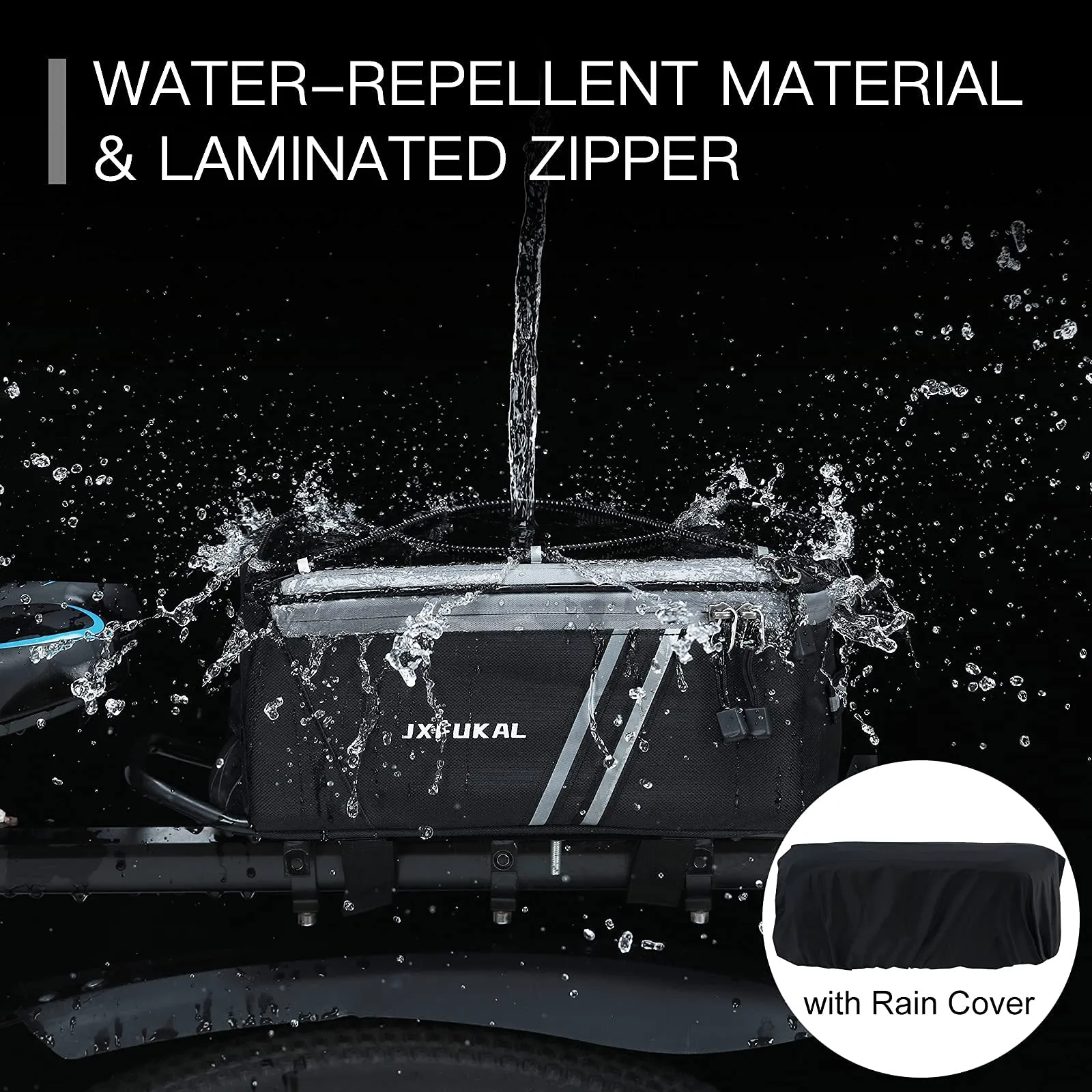 Waterproof Rear Bike Rack Bag with Rain Cover